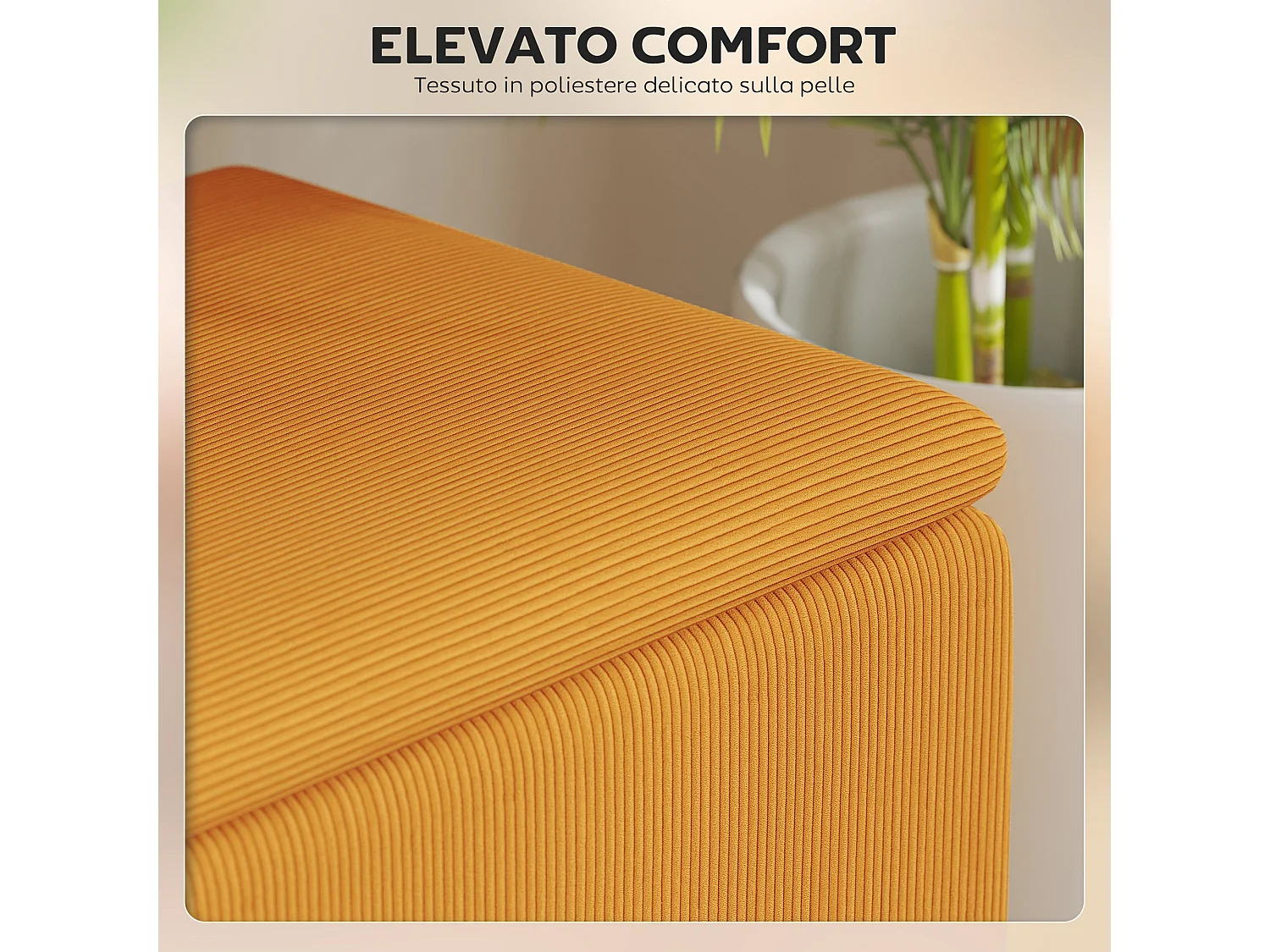 Panca fondoletto per camera da letto e ingresso arancione nera