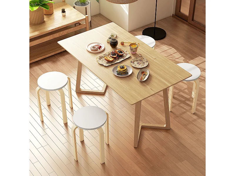 Set 4 sgabelli rotondi impilabili in legno Ø40x45 cm grigio