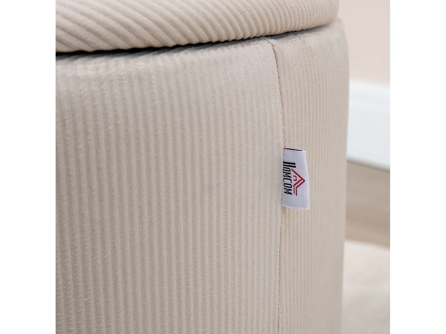 Set di 2 pouf contenitore salvaspazio in velluto bianco