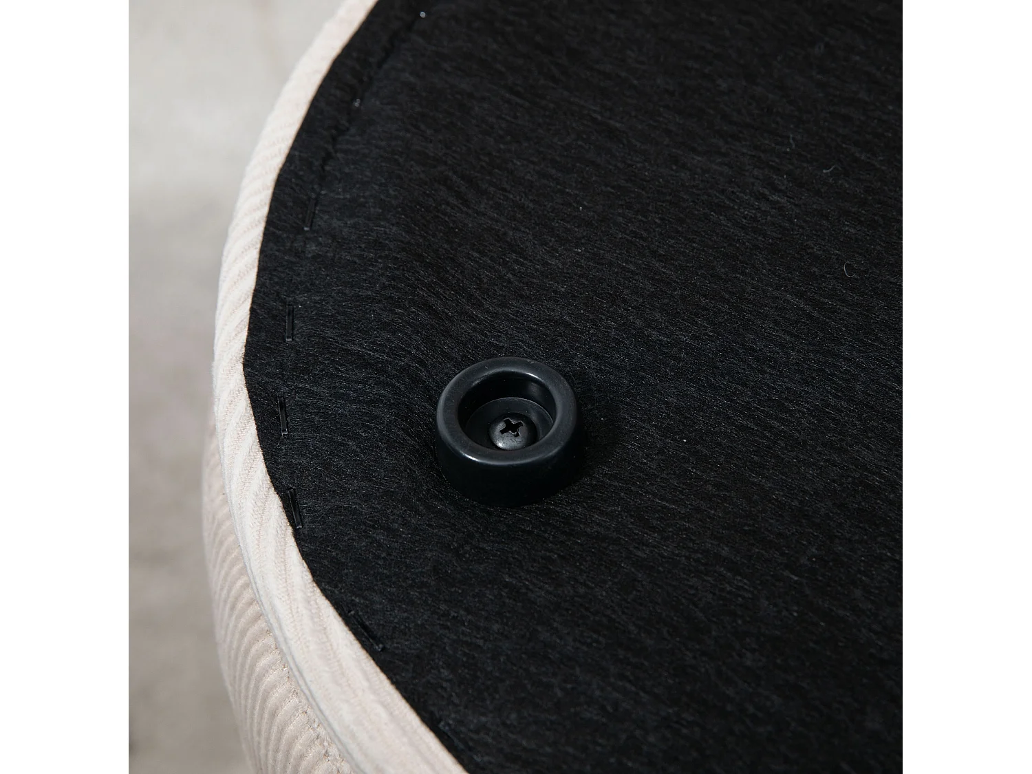 Set di 2 pouf contenitore salvaspazio in velluto bianco