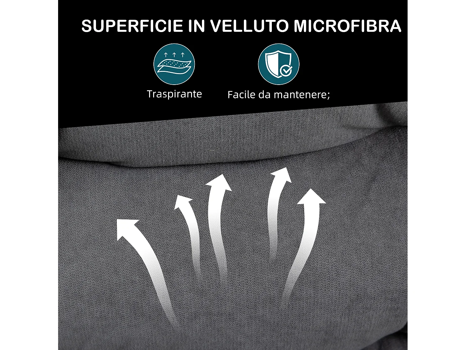 Poltrona per salotto girevole con schienale regolabile grigio