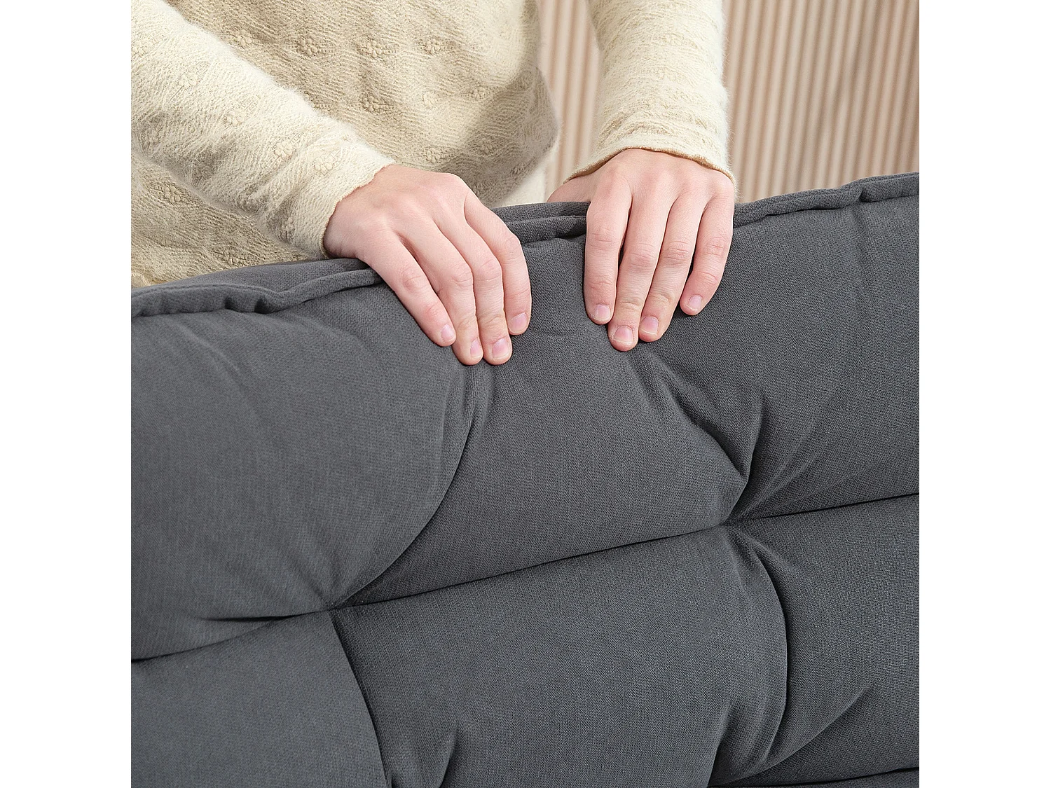 Poltrona per salotto girevole con schienale regolabile grigio