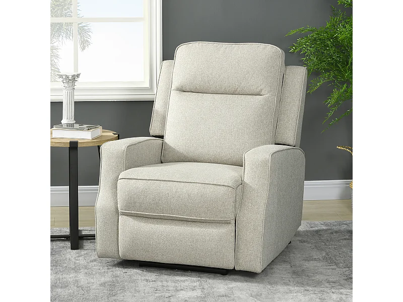 Poltrona relax elettrica e reclinabile 150° per soggiorno beige
