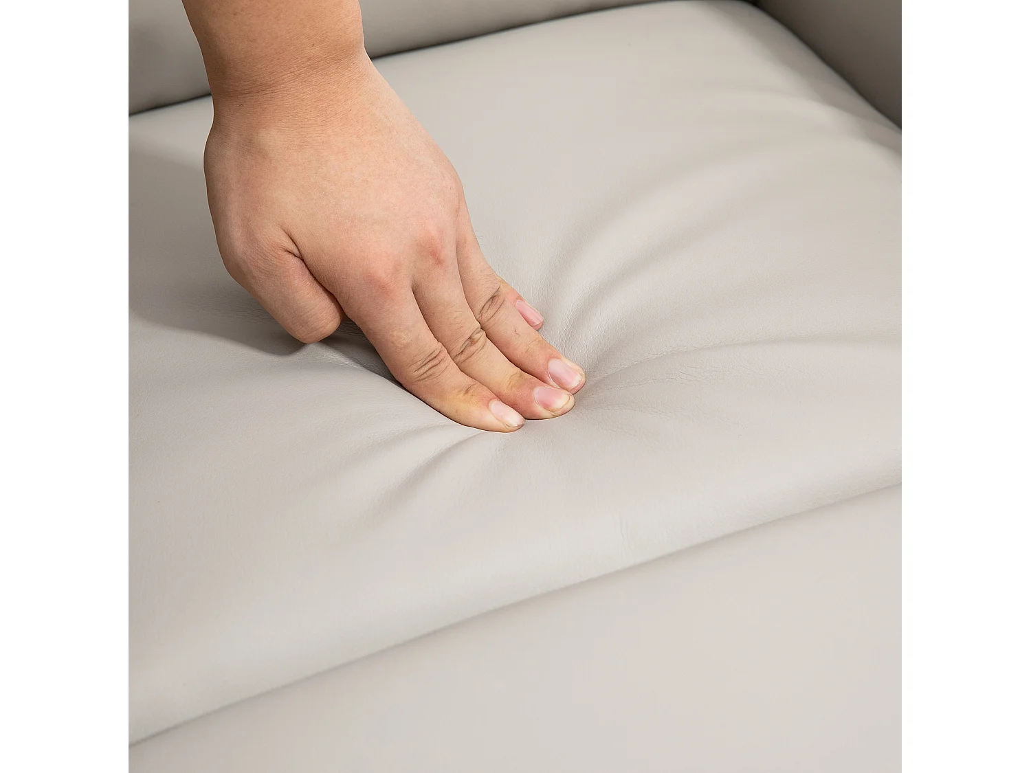 Poltrona reclinabile ergonomica in finta pelle con poggiapiedi grigio