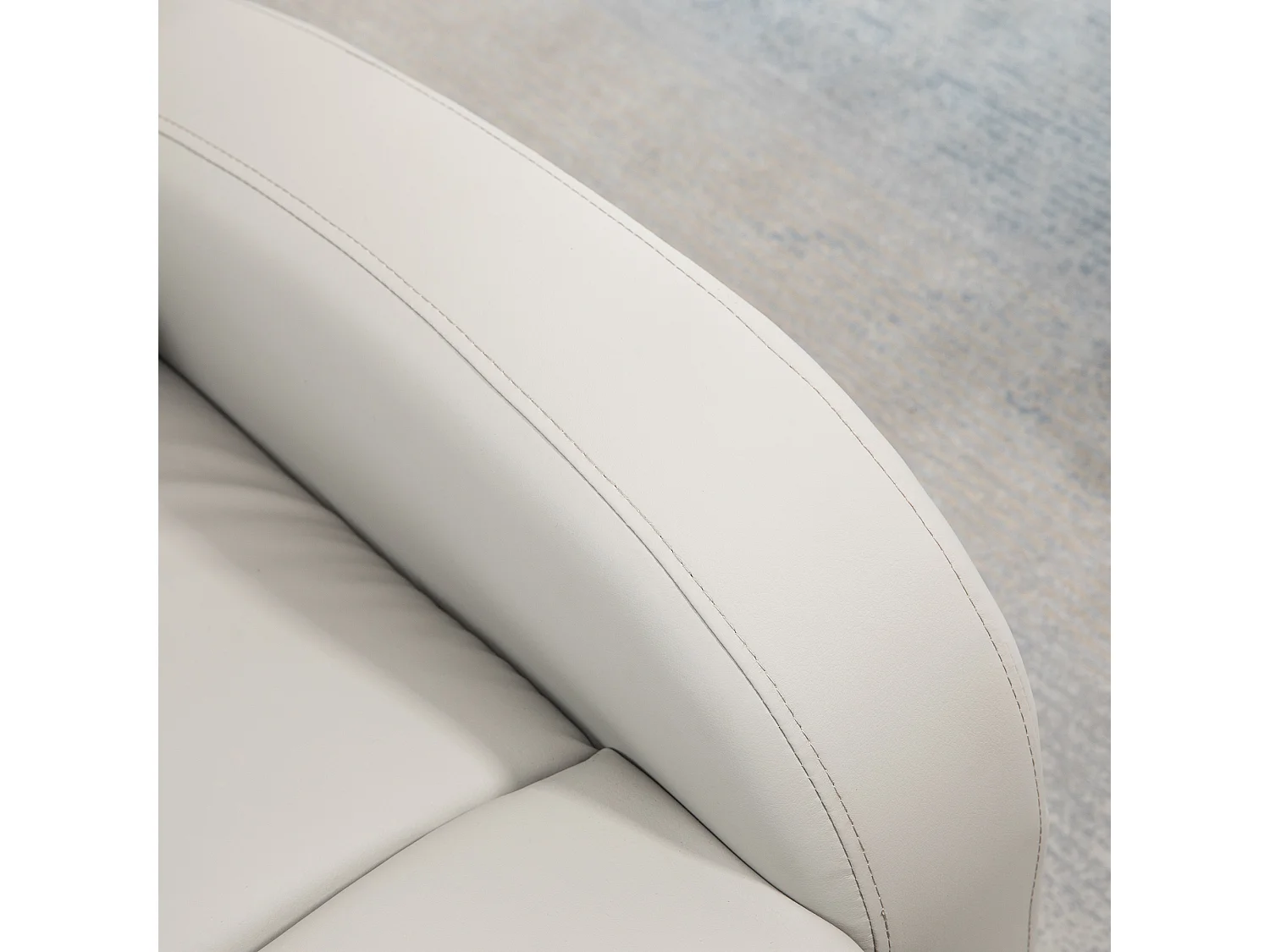 Poltrona reclinabile ergonomica in finta pelle con poggiapiedi grigio