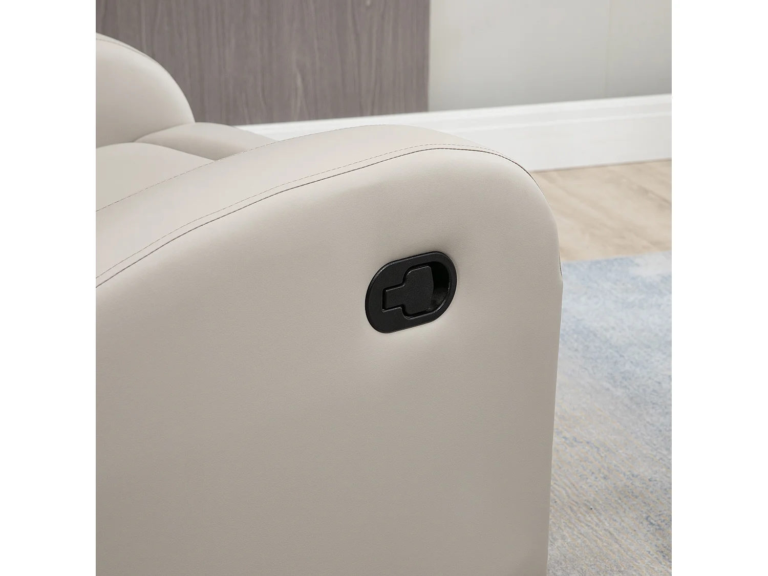 Poltrona reclinabile ergonomica in finta pelle con poggiapiedi grigio