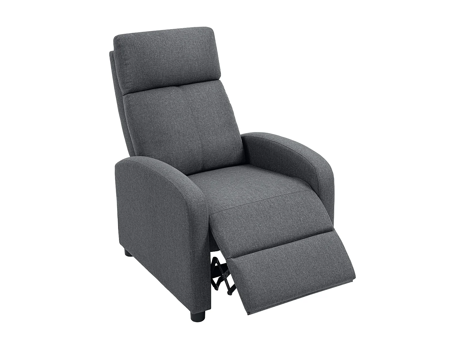 Poltrona relax reclinabile a 135° con poggiapiedi in tessuto grigio