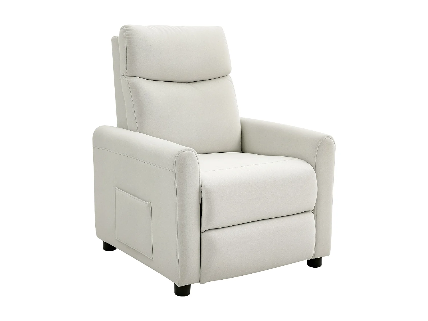 Poltrona reclinabile 135° max in tessuto effetto lino bianco crema