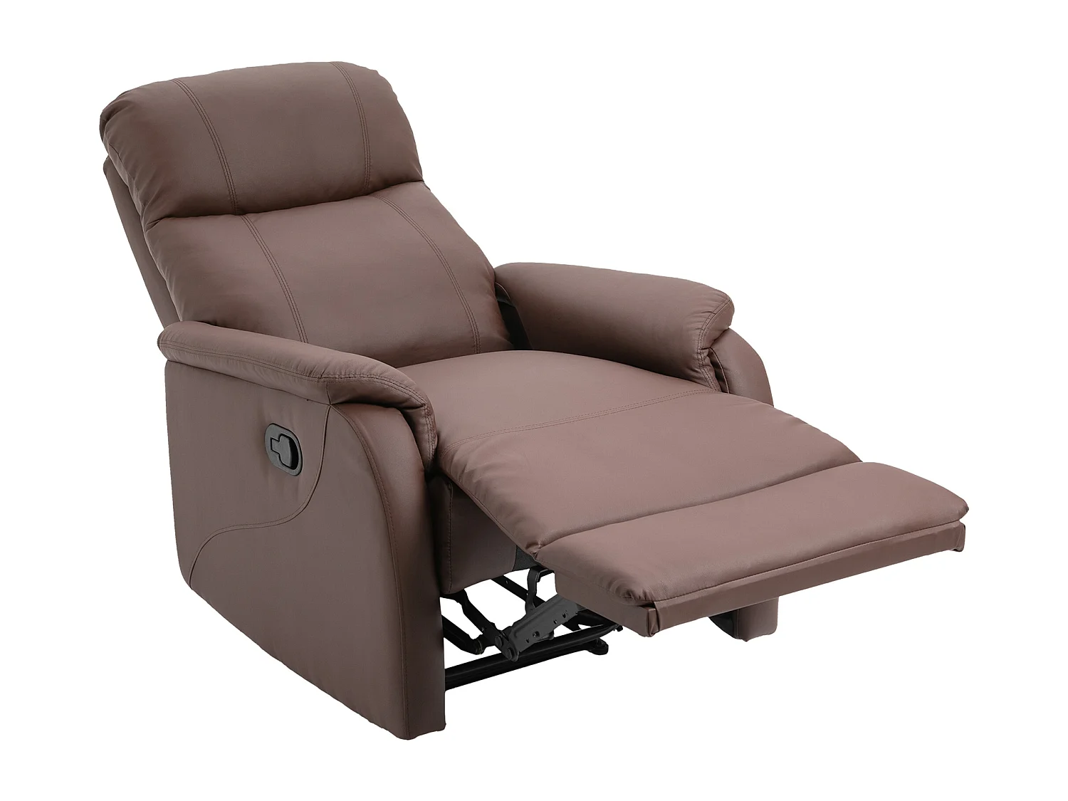Poltrona relax con Sschienale reclinabile 145° in pelle pu marrone