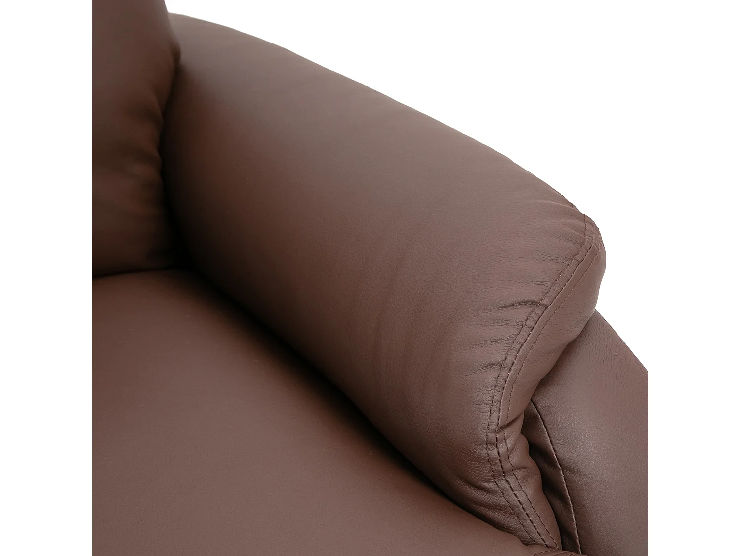 Poltrona relax con Sschienale reclinabile 145° in pelle pu marrone