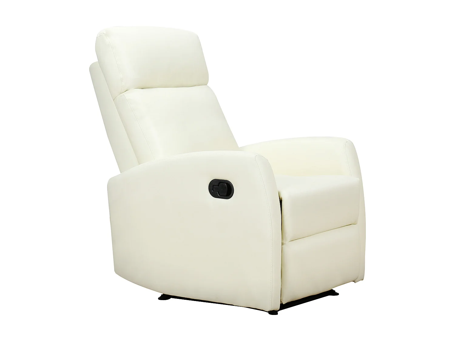 Poltrona relax reclinabile 170° in similpelle crema