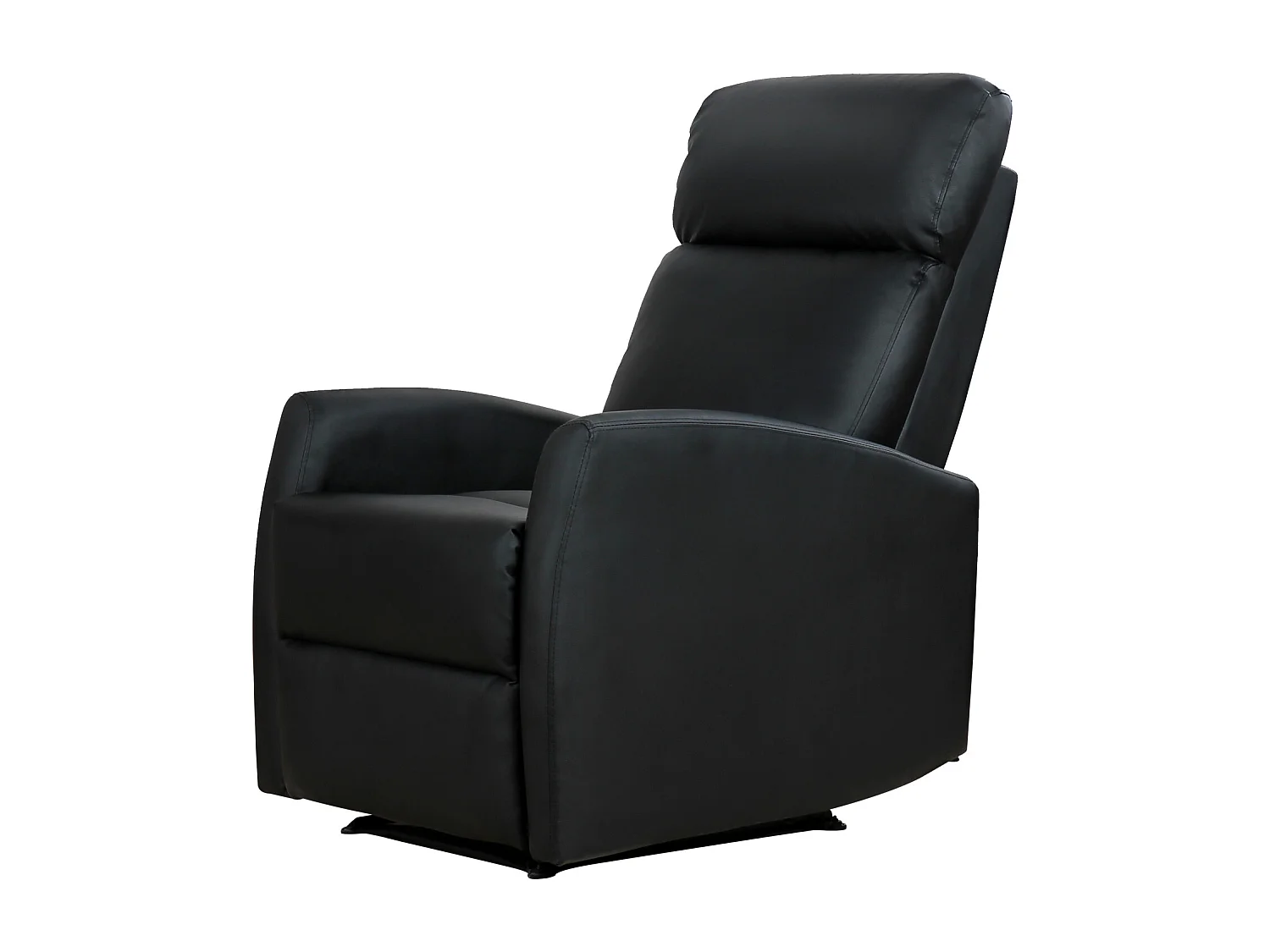 Poltrona relax ergonomica e reclinabile in finta pelle nera