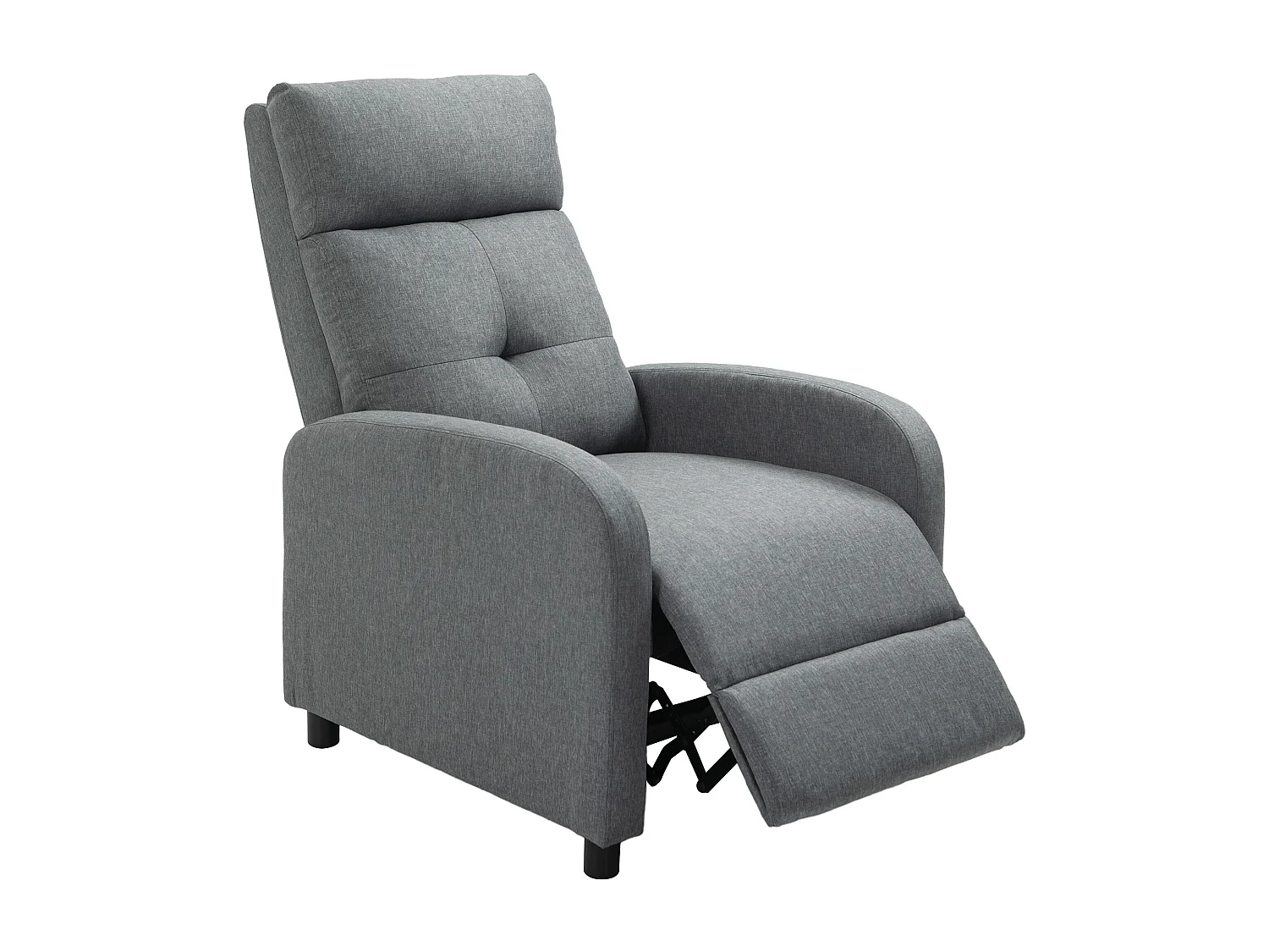 Poltrona reclinabile fino a 155° con poggiapiedi in tessuto grigio