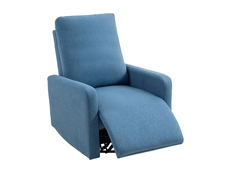 Poltrona relax reclinabile manualmente girevole e funzione dondolo blu