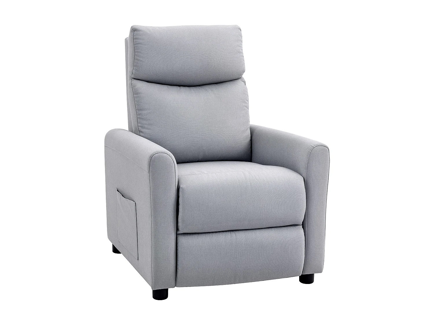 Poltrona reclinabile 135° max in tessuto effetto lino grigio chiaro