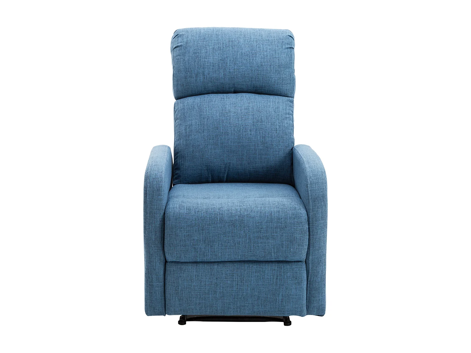 Poltrona relax reclinabile manuale in tessuto di lino blu