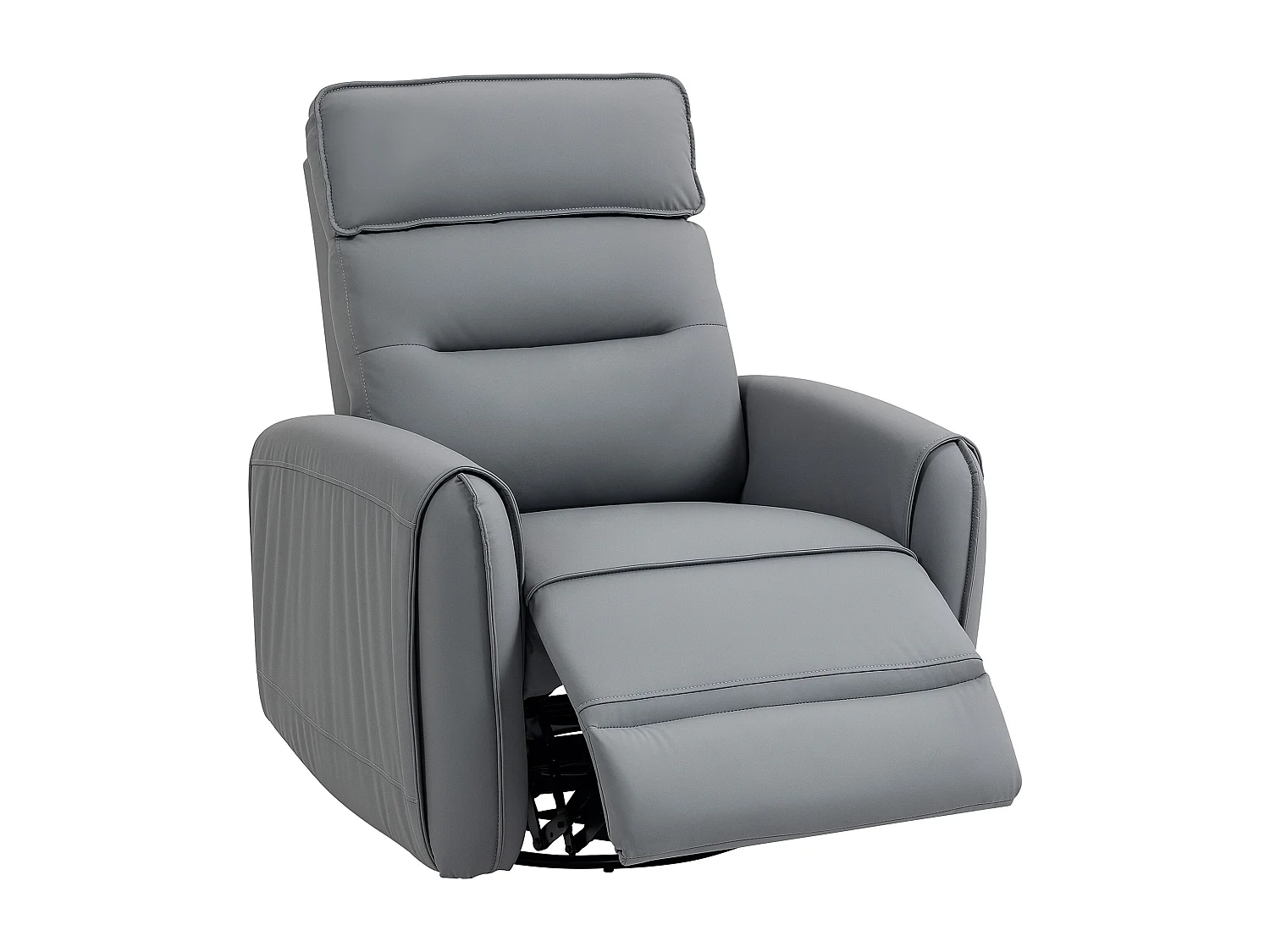 Poltrona relax reclinabile con poggiapiedi e base girevole grigio