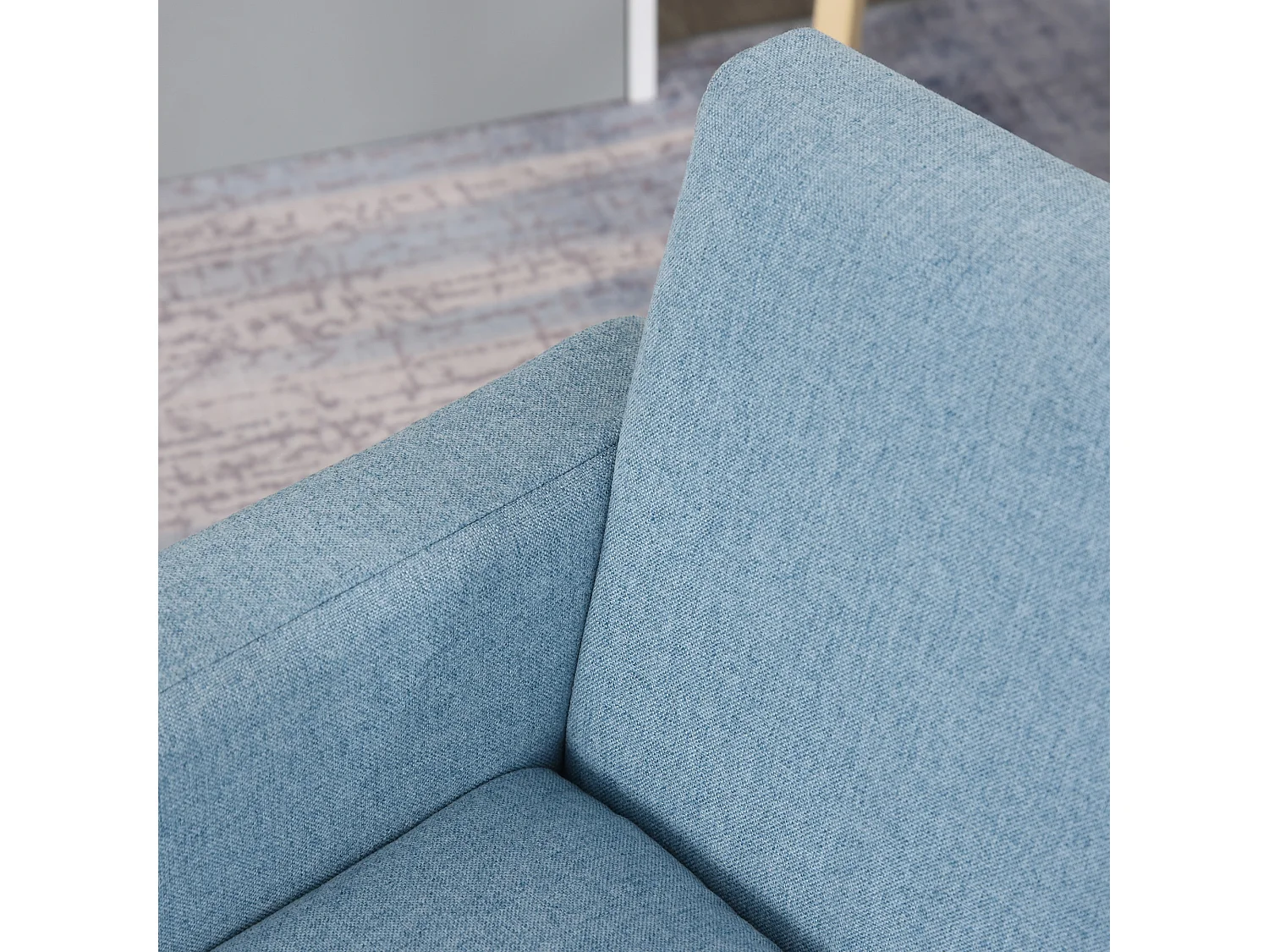 Poltroncina per i Bambini in Tessuto per Cameretta con Imbottitura,Blu