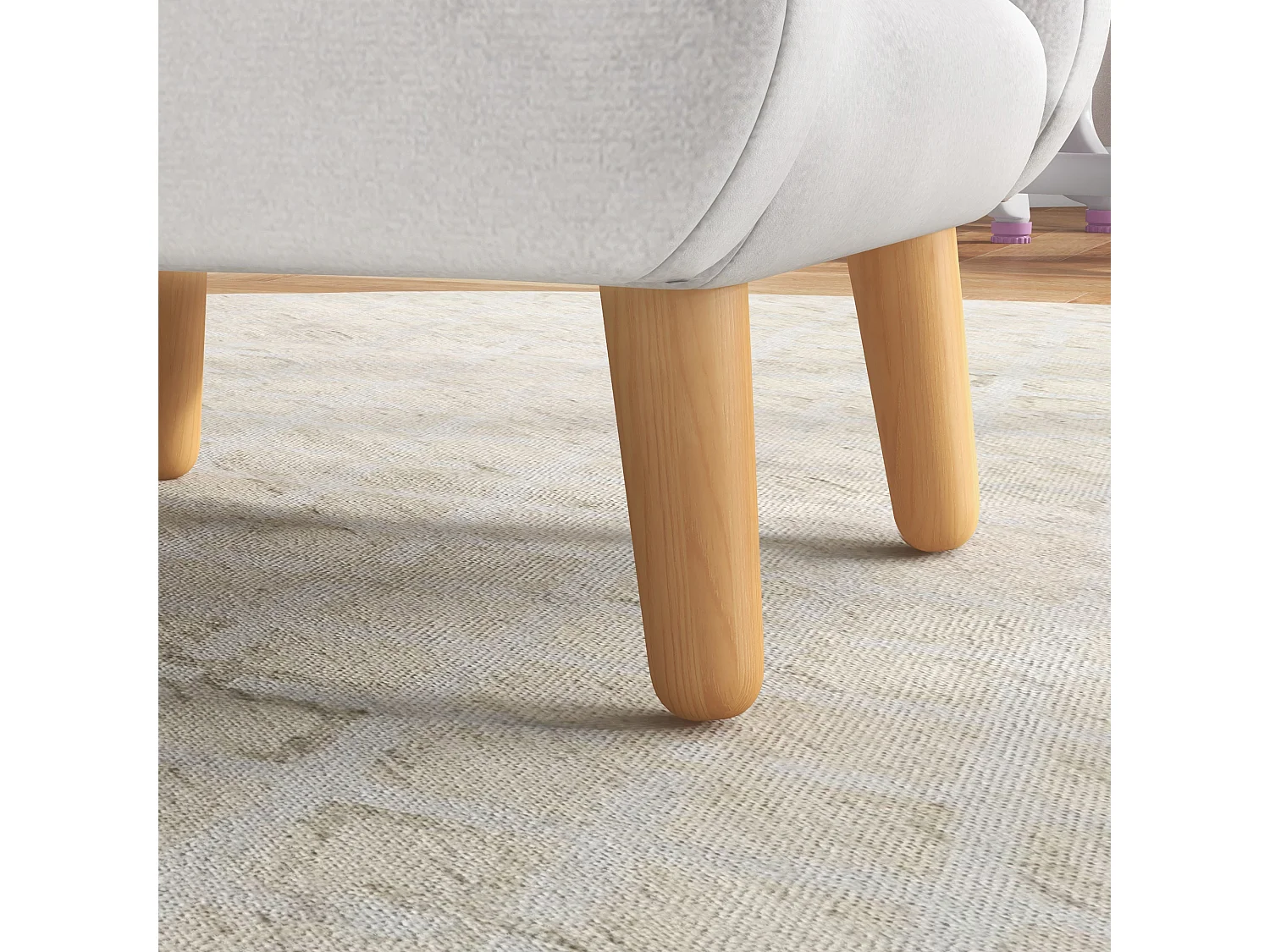 Poltrona per bambini con braccioli a nuvola in tessuto bianca