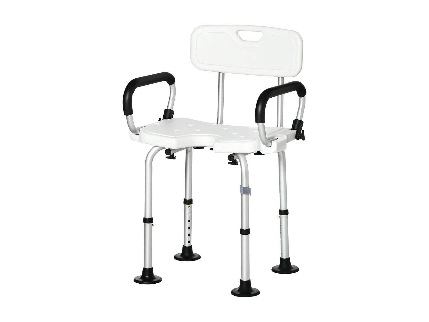 Sedia per doccia con forma a u imbottita 54x52x70-82cm bianco