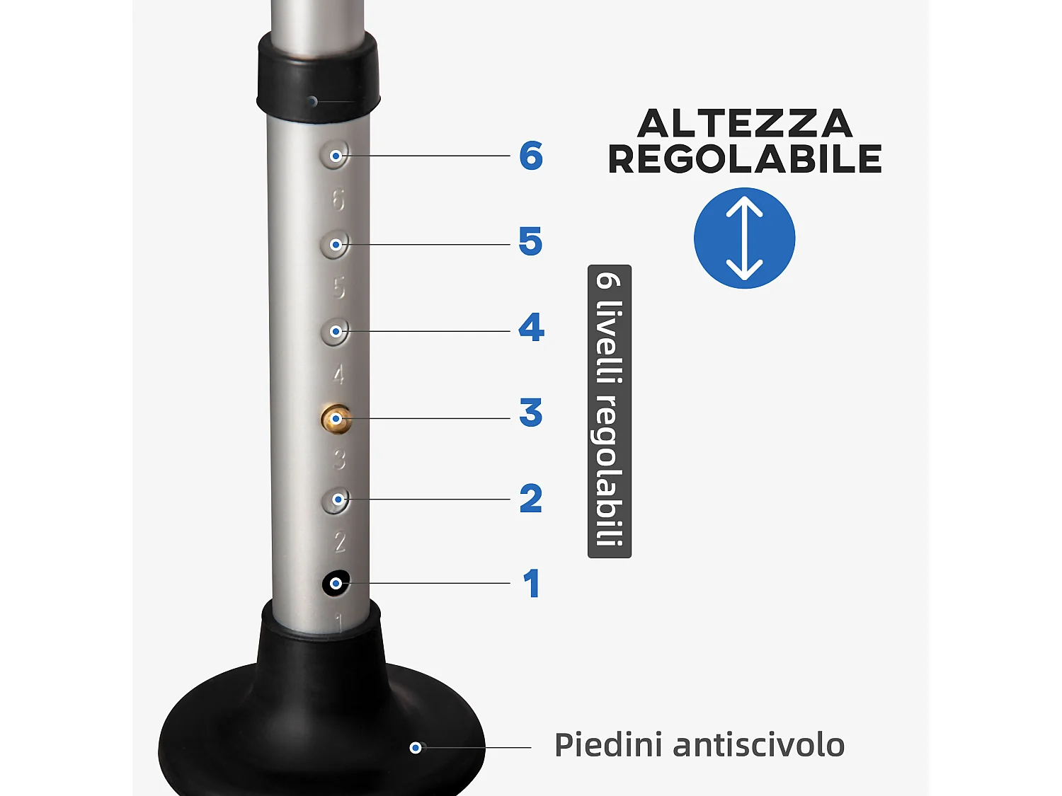 Sedia per doccia con forma a u imbottita 54x52x70-82cm bianco