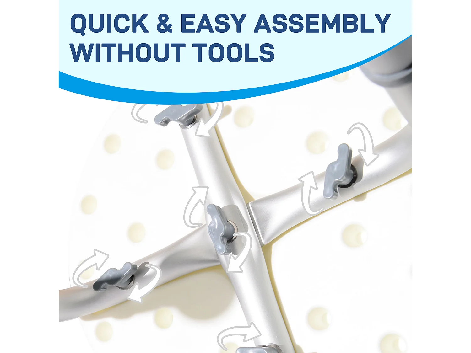 Sgabello da bagno rettangolare per doccia ad altezza regolabile