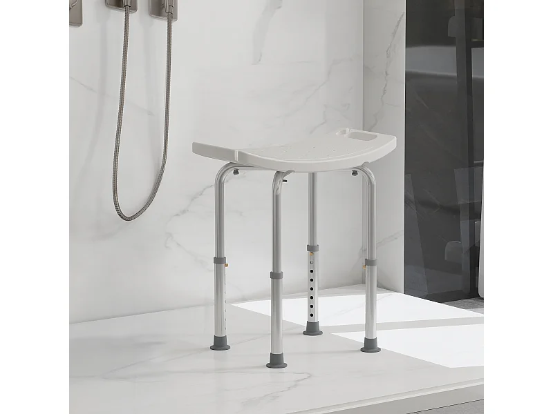 Sgabello da bagno rettangolare per doccia ad altezza regolabile