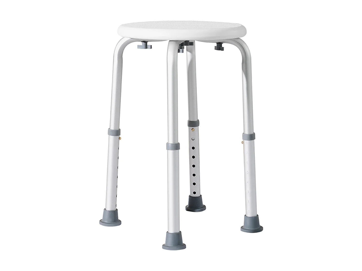 Sedia sgabello per doccia rotondo con altezza regolabile