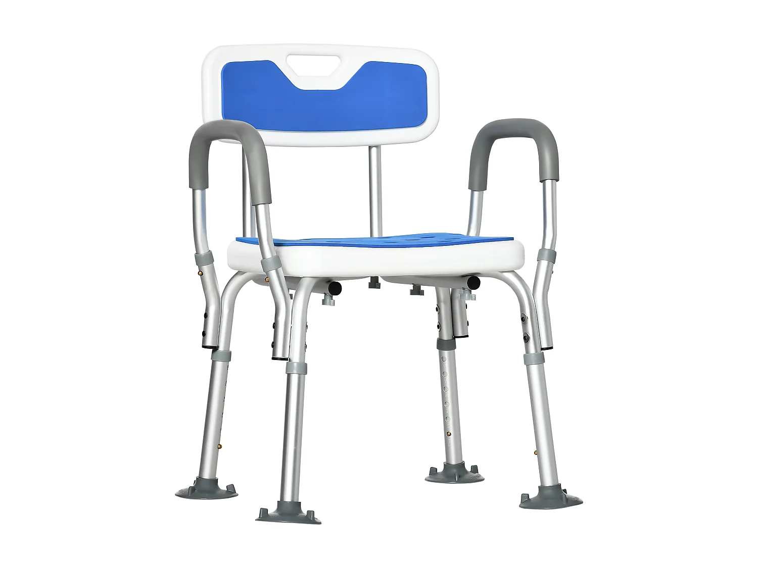 Sedia per doccia altezza regolabile braccioli piedini a ventosa