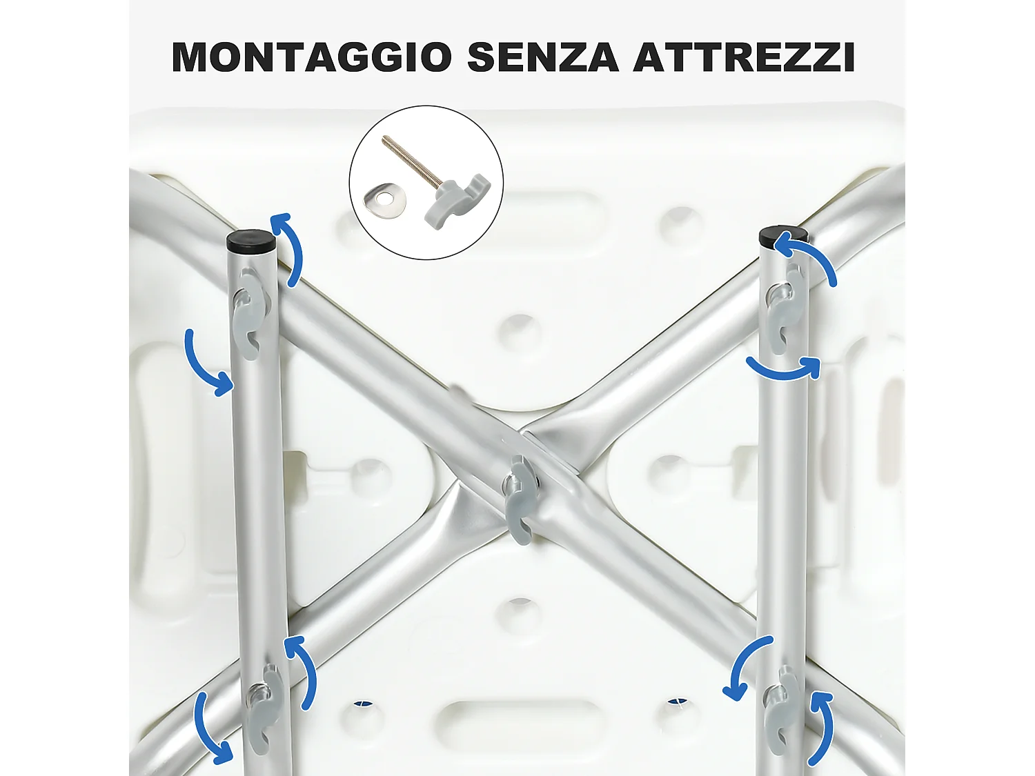 Sedia per doccia altezza regolabile braccioli piedini a ventosa