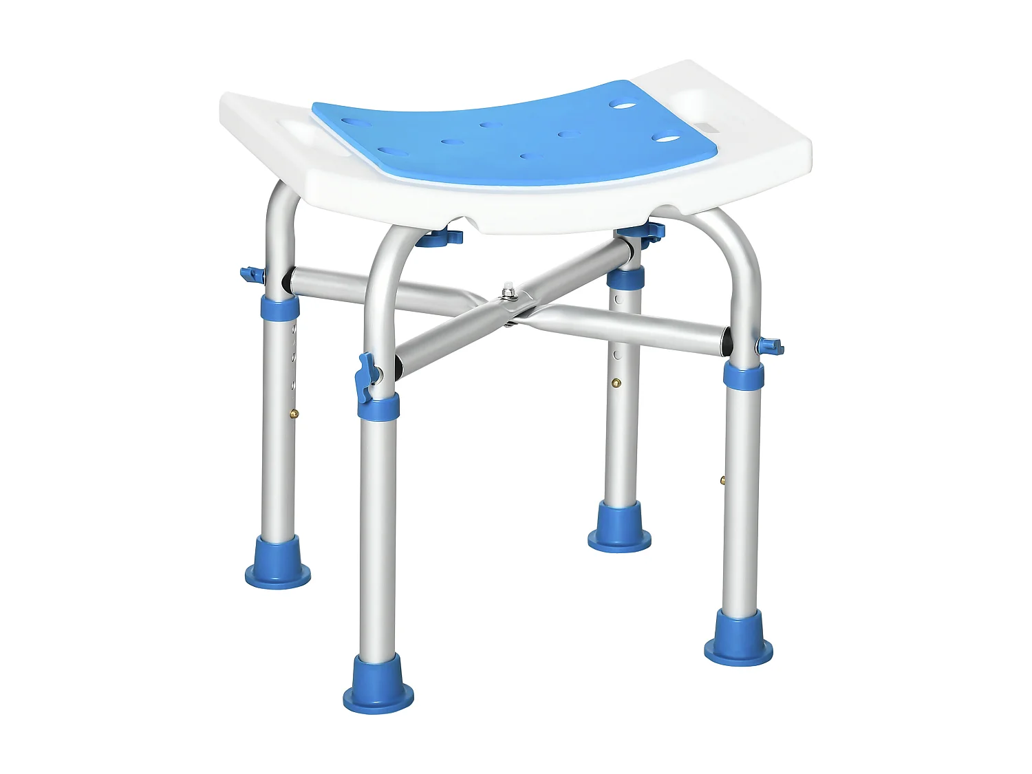 Sgabello per doccia con altezza regolabile in alluminio