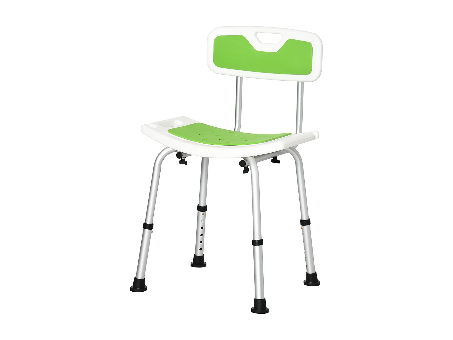 Sedia per doccia ad altezza regolabile in alluminio ed eva