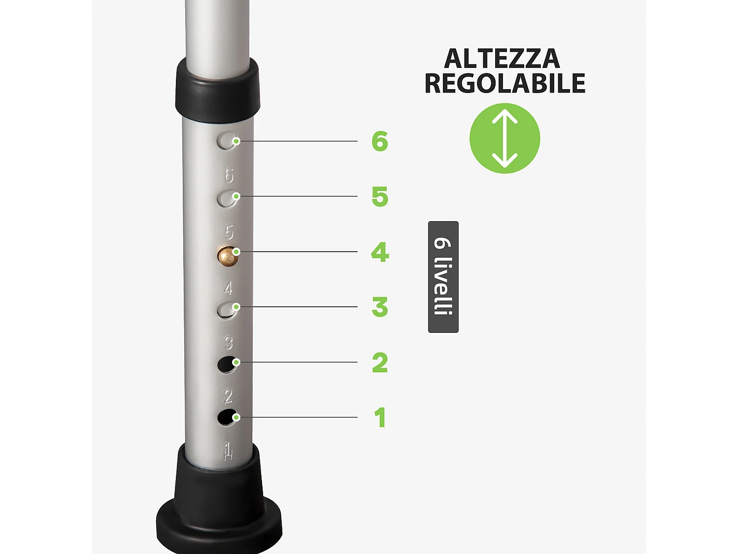 Sedia per doccia ad altezza regolabile in alluminio ed eva