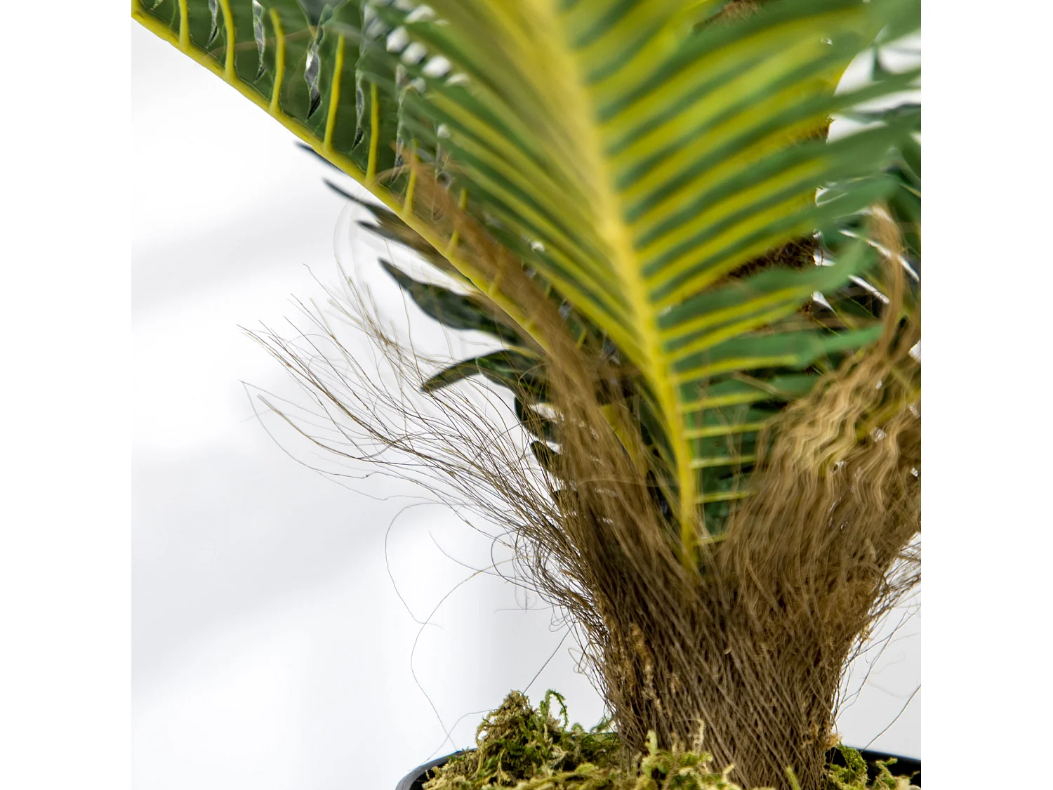 Pianta artificiale di palma con 18 foglie e vaso alta 85 cm