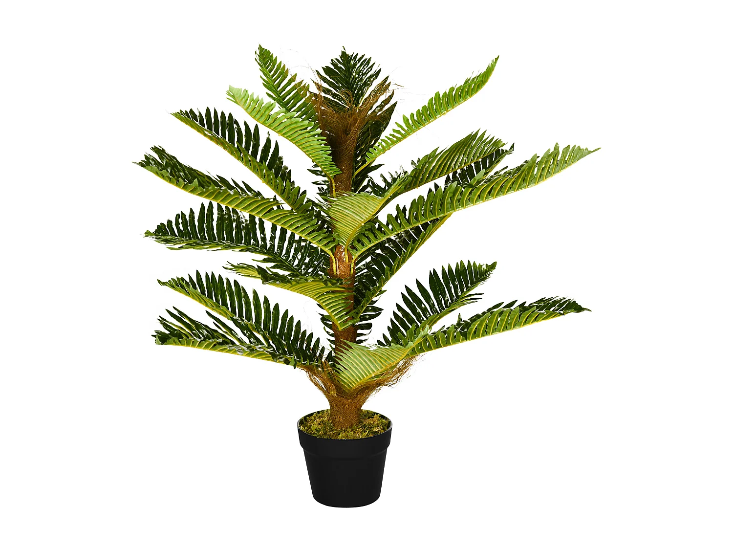 Pianta artificiale di palma con 18 foglie e vaso alta 85 cm