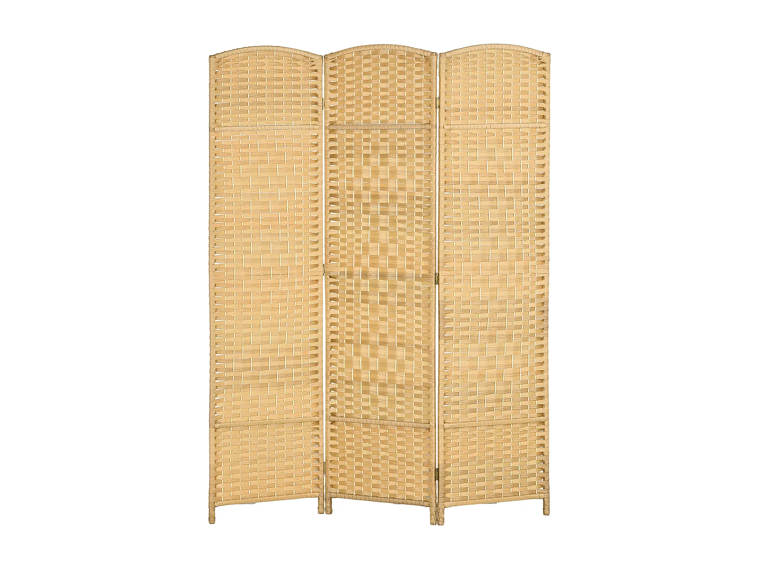 Paravento da interno a 3 ante pieghevole intrecciato 135x180cm