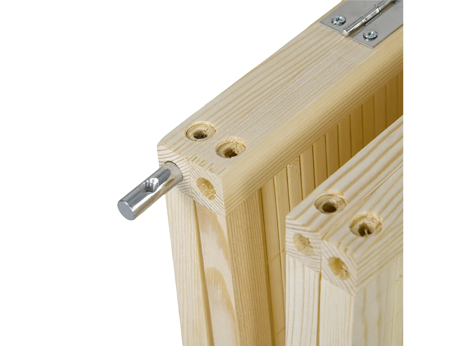 Paravento per interno pieghevole a 4 ante in bambù color legno