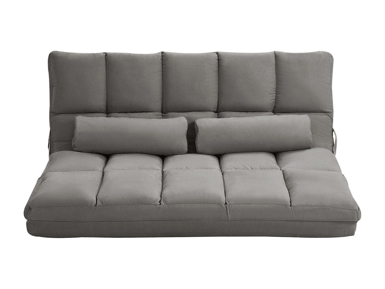 Divano da terra 2 in 1 con schienale reclinabile grigio carbone