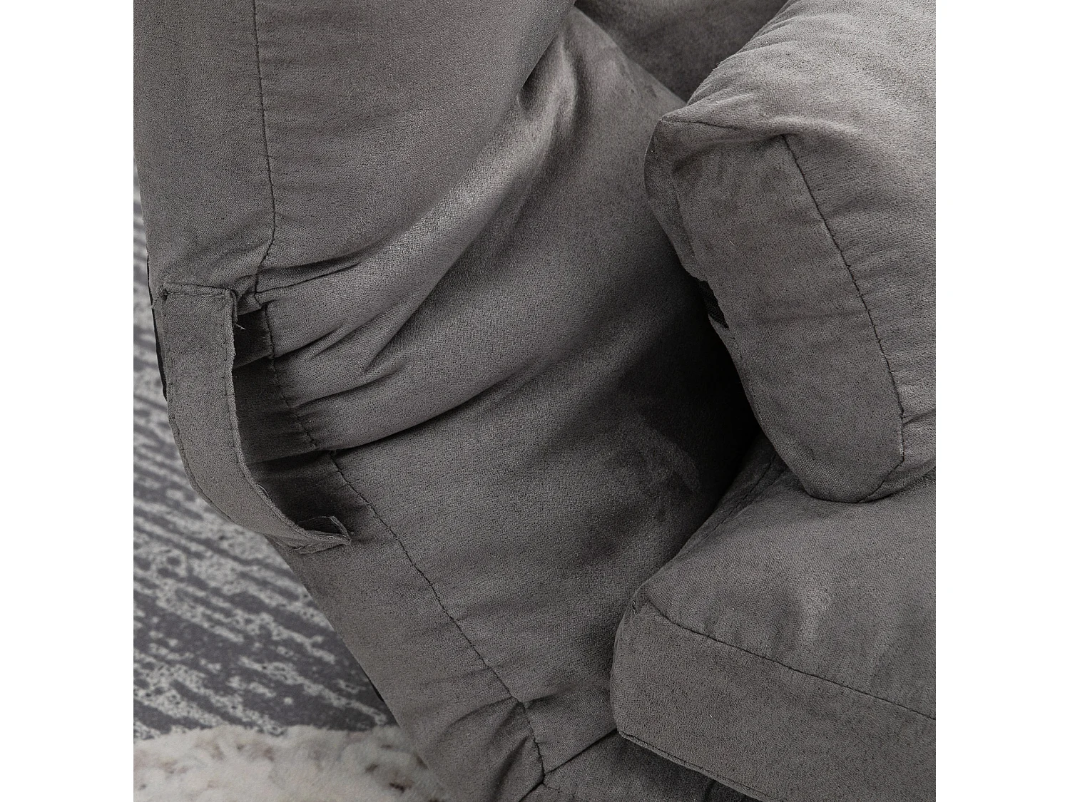 Divano da terra 2 in 1 con schienale reclinabile grigio carbone