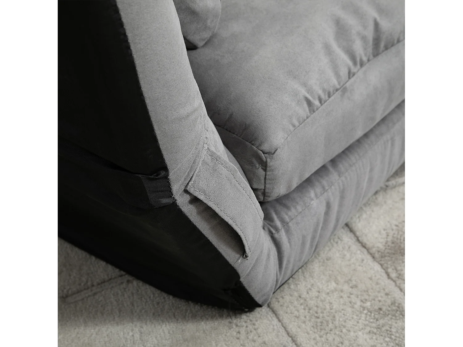 Divano da terra pieghevole a lettino con schienale reclinabile