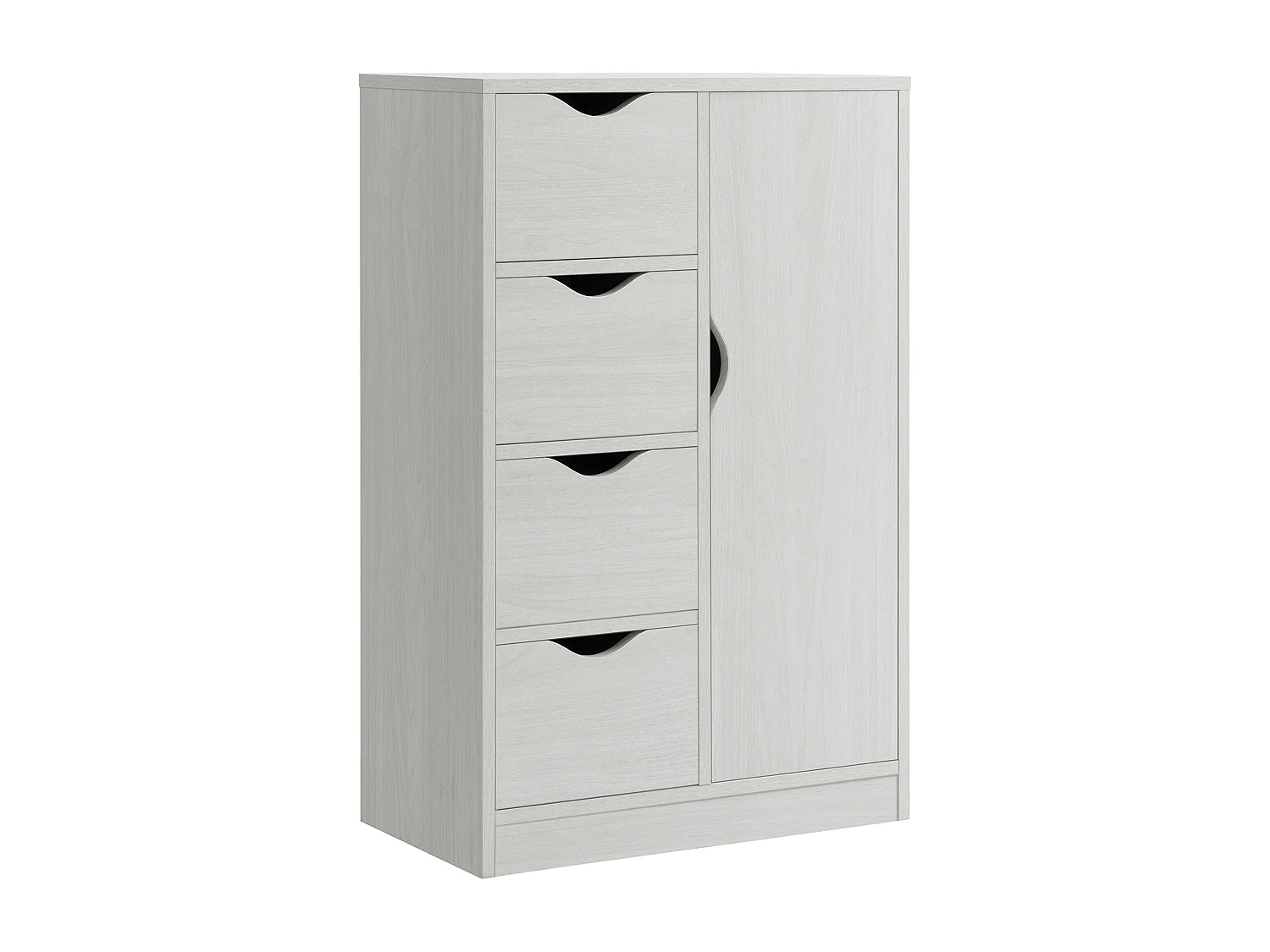 Mobile bagno con 4 cassetti e armadietto a 2 livelli in legno bianco