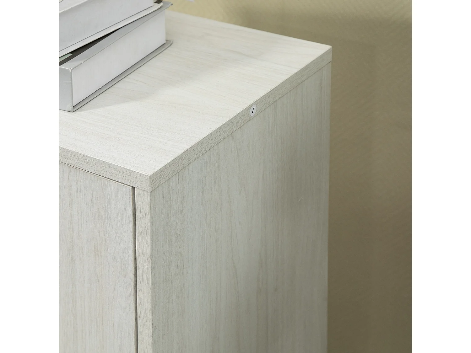 Mobile bagno con 4 cassetti e armadietto a 2 livelli in legno bianco