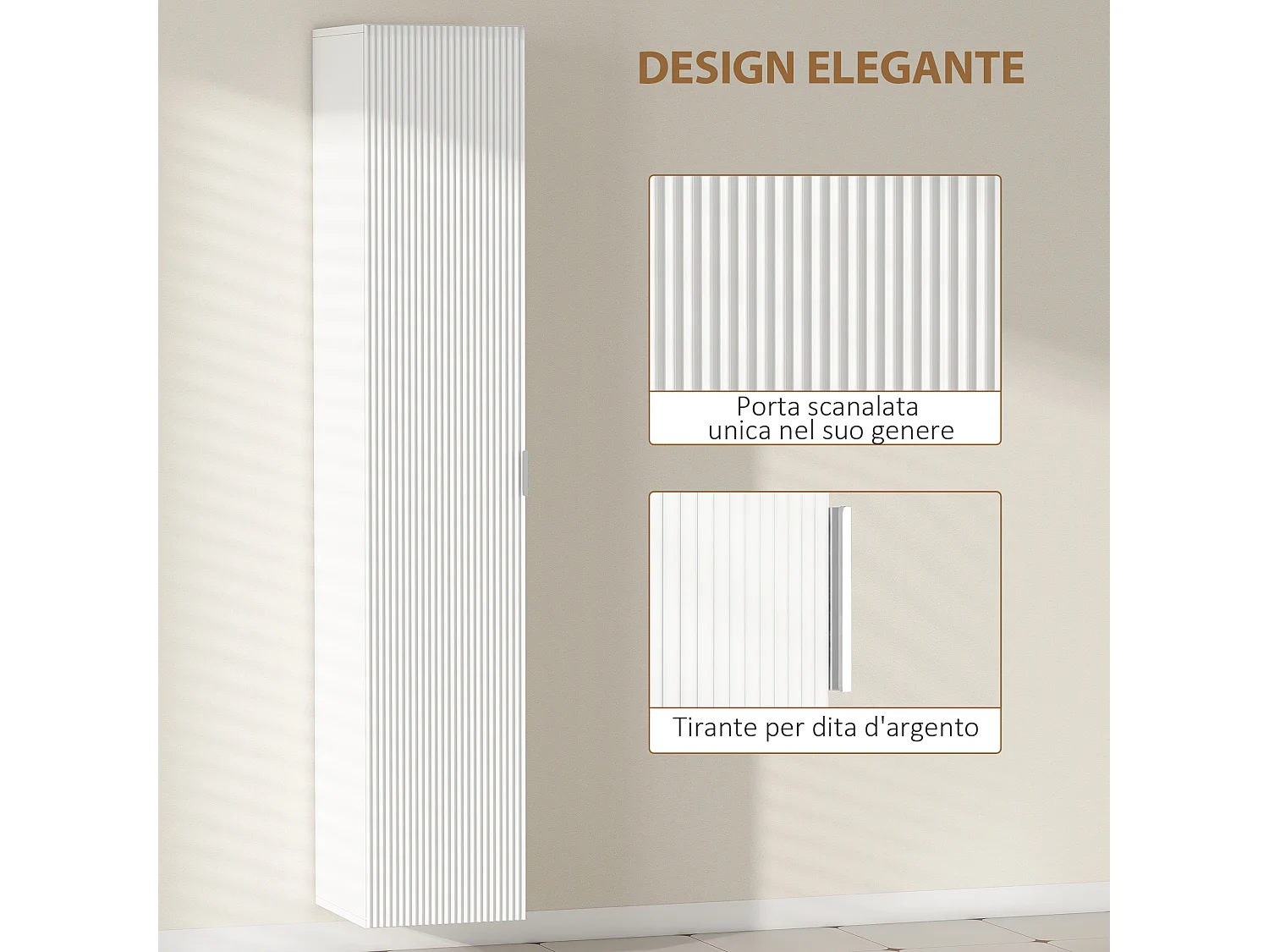 Colonna bagno sospesa con ripiani regolabili e soft close bianco