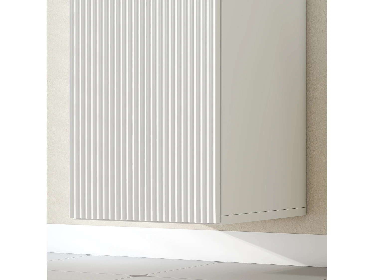 Colonna bagno sospesa con ripiani regolabili e soft close bianco