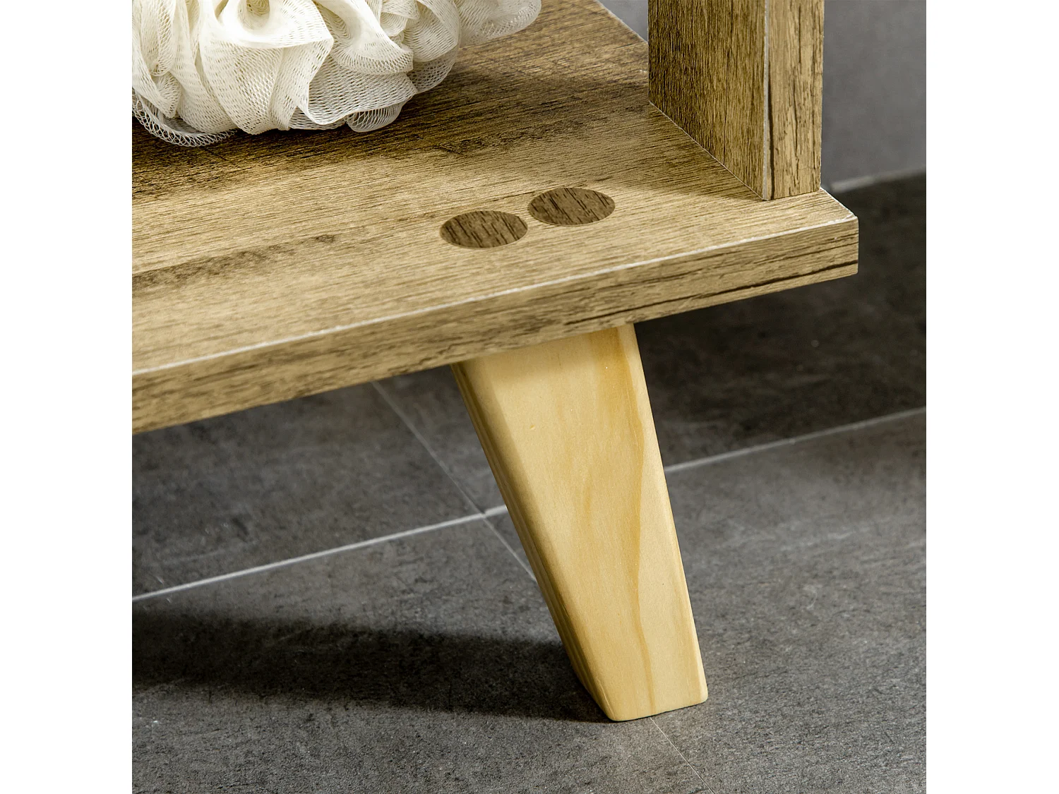 Mobile bagno moderno in legno con armadietto e cassetto