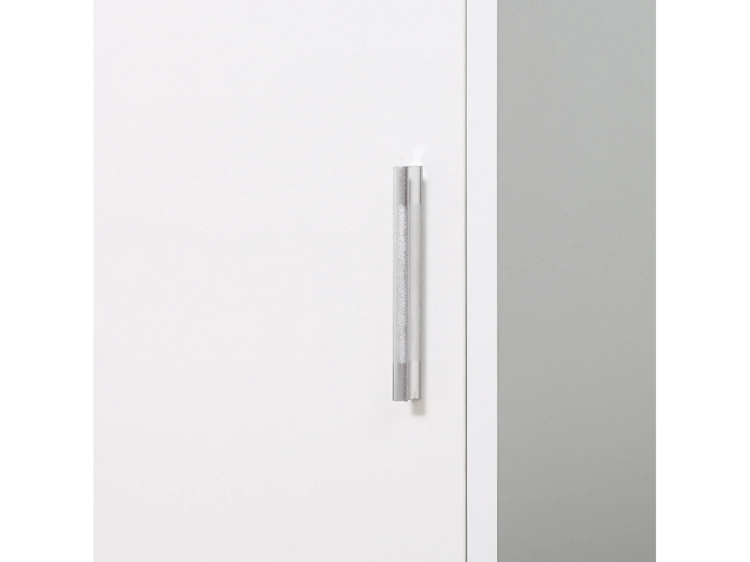 Mobile colonna bagno in legno a 5 ripiani con anta a specchio bianco