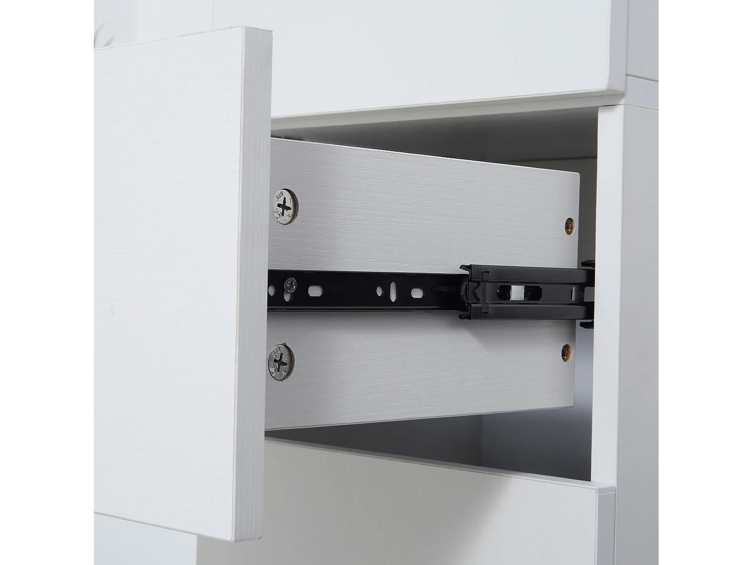 Mobile bagno con 2 ripiani chiusi 1 cassetto in legno bianco