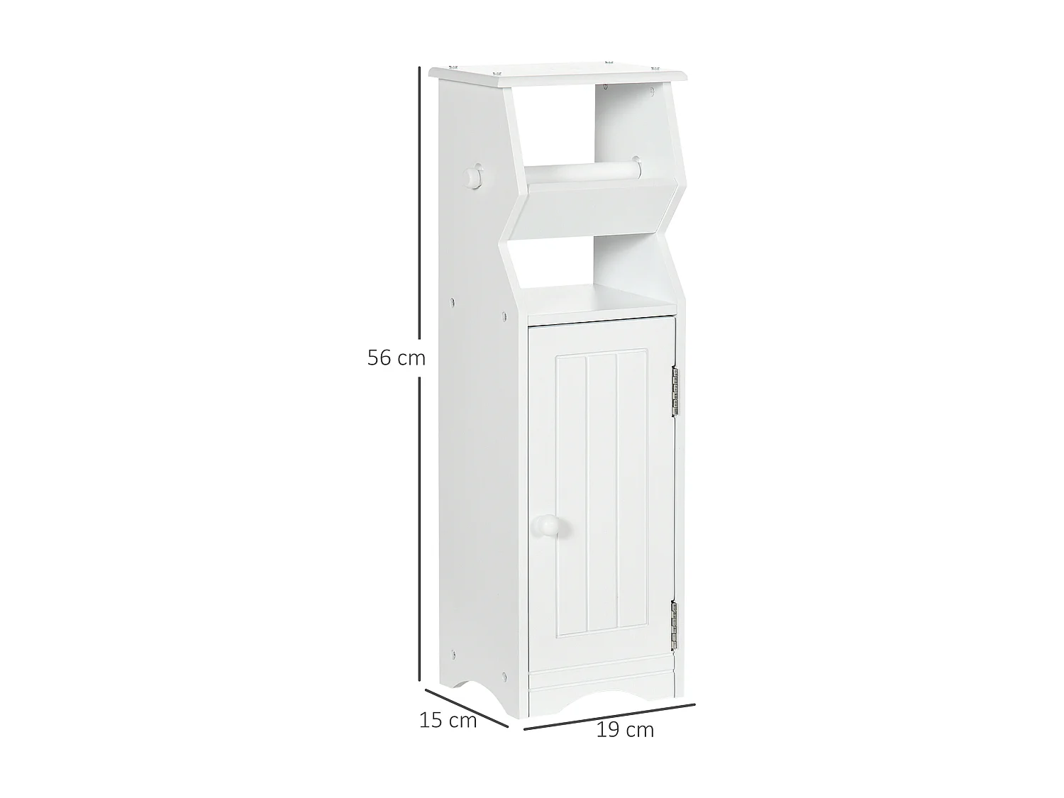 Mobiletto bagno con area per carta igienica e armadietto