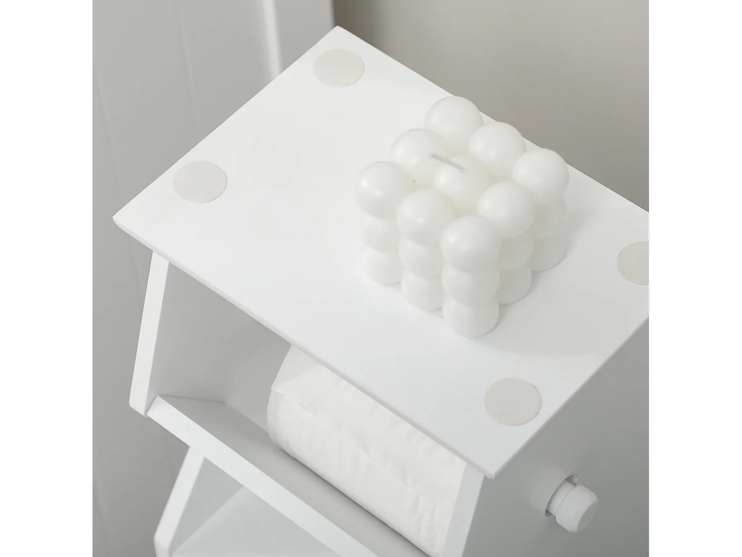 Mobiletto bagno con area per carta igienica e armadietto