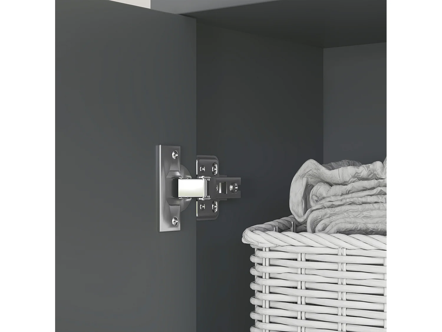 Colonna bagno moderna con cassetto e armadietti colore grigio e legno